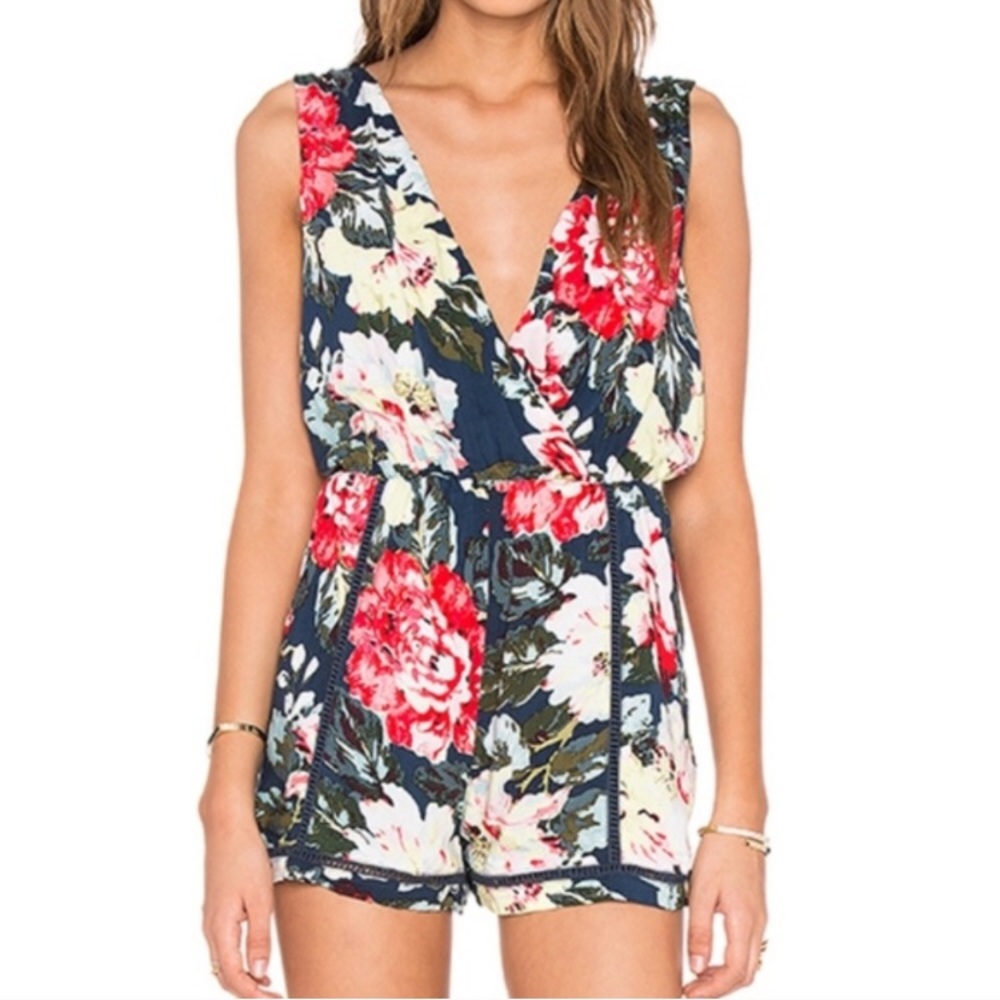 💖HP💖 MINKPINK Wild Blue Floral Romper